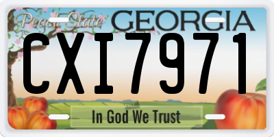 GA license plate CXI7971