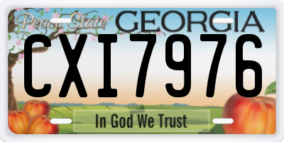 GA license plate CXI7976