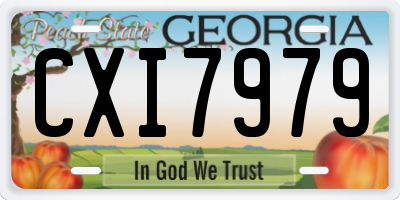 GA license plate CXI7979