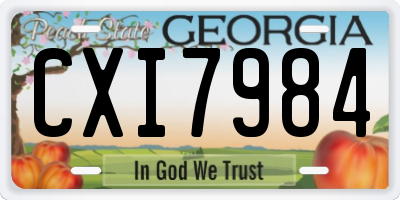 GA license plate CXI7984