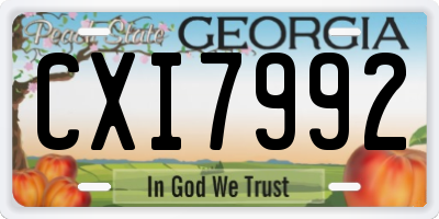 GA license plate CXI7992