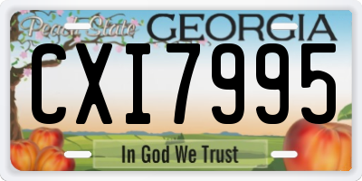 GA license plate CXI7995