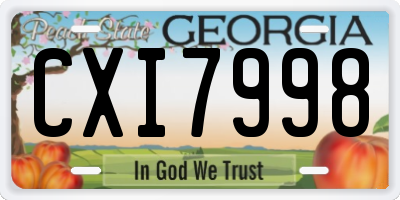 GA license plate CXI7998
