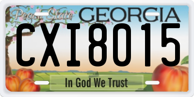 GA license plate CXI8015