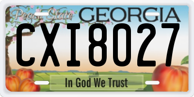 GA license plate CXI8027