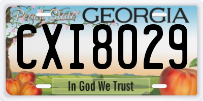 GA license plate CXI8029