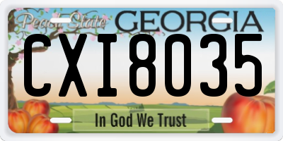 GA license plate CXI8035