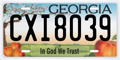 GA license plate CXI8039
