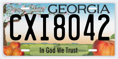GA license plate CXI8042