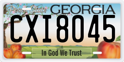 GA license plate CXI8045