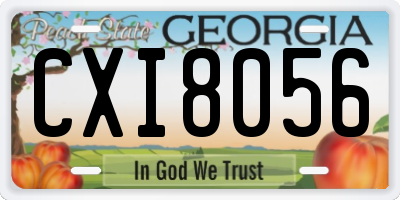 GA license plate CXI8056