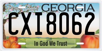 GA license plate CXI8062