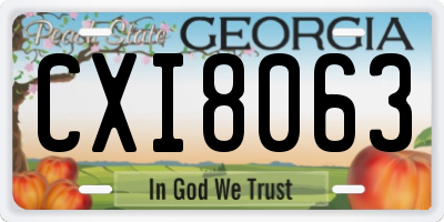 GA license plate CXI8063