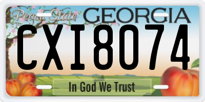 GA license plate CXI8074