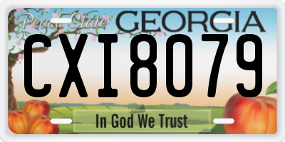 GA license plate CXI8079