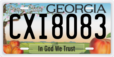 GA license plate CXI8083