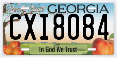 GA license plate CXI8084