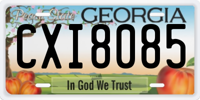GA license plate CXI8085