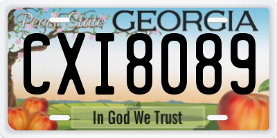 GA license plate CXI8089