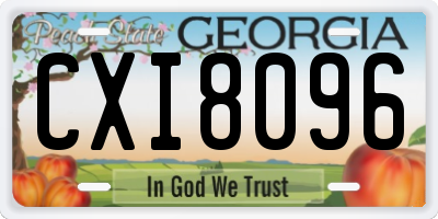 GA license plate CXI8096