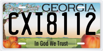 GA license plate CXI8112