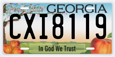 GA license plate CXI8119