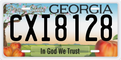GA license plate CXI8128
