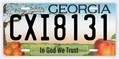 GA license plate CXI8131