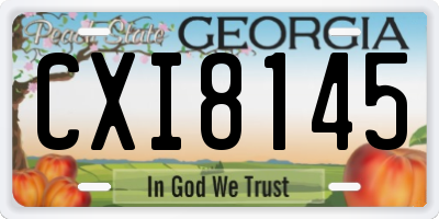 GA license plate CXI8145
