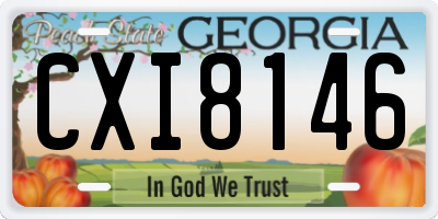 GA license plate CXI8146