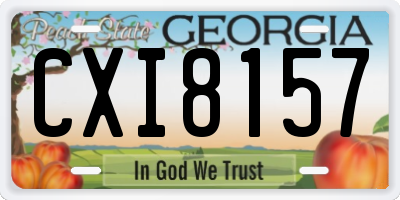 GA license plate CXI8157