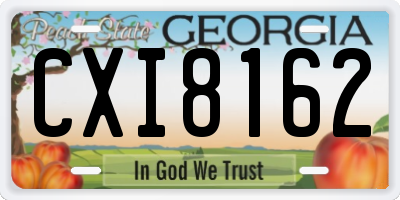 GA license plate CXI8162