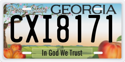 GA license plate CXI8171