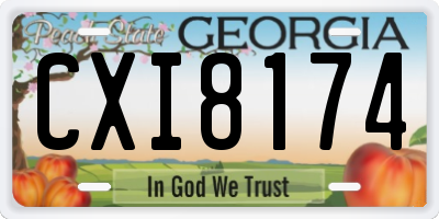 GA license plate CXI8174