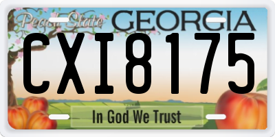 GA license plate CXI8175