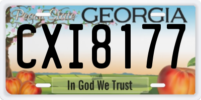 GA license plate CXI8177