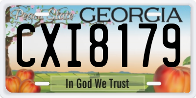 GA license plate CXI8179