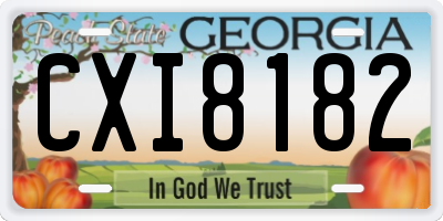 GA license plate CXI8182