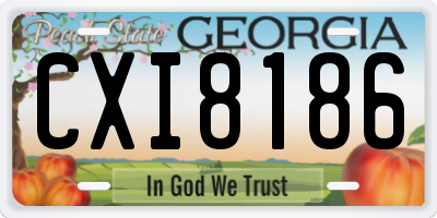 GA license plate CXI8186