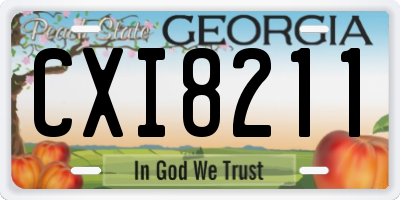 GA license plate CXI8211