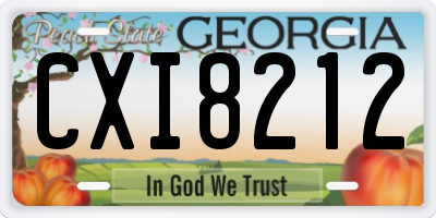 GA license plate CXI8212