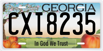 GA license plate CXI8235