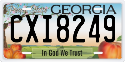 GA license plate CXI8249