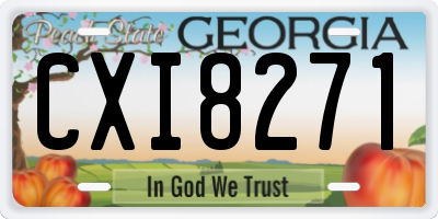 GA license plate CXI8271