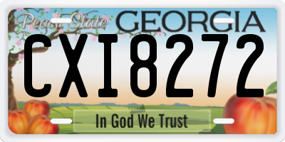 GA license plate CXI8272