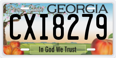 GA license plate CXI8279
