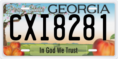 GA license plate CXI8281