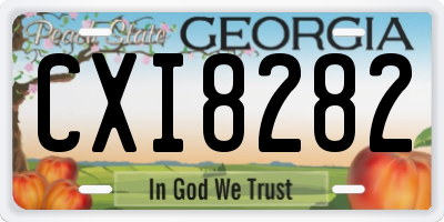 GA license plate CXI8282