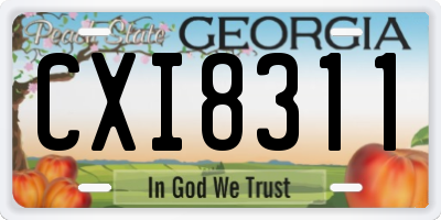 GA license plate CXI8311