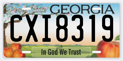 GA license plate CXI8319